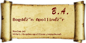 Bogdán Apollinár névjegykártya
